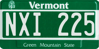 VT license plate NXI225