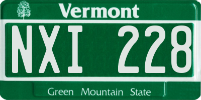 VT license plate NXI228