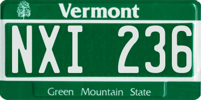 VT license plate NXI236