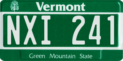 VT license plate NXI241