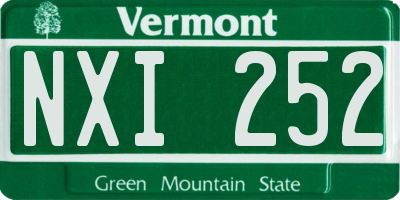 VT license plate NXI252