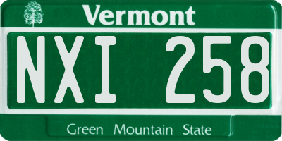 VT license plate NXI258