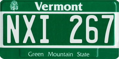 VT license plate NXI267