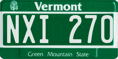 VT license plate NXI270