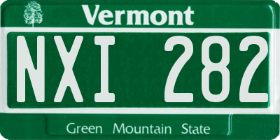 VT license plate NXI282