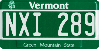 VT license plate NXI289