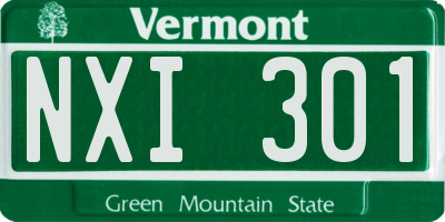 VT license plate NXI301