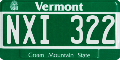 VT license plate NXI322