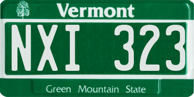 VT license plate NXI323