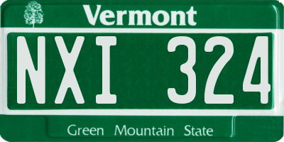 VT license plate NXI324