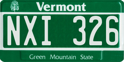 VT license plate NXI326
