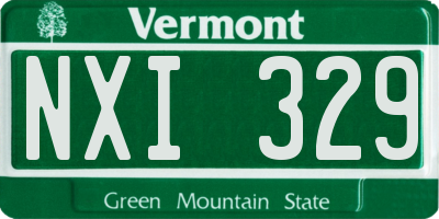 VT license plate NXI329