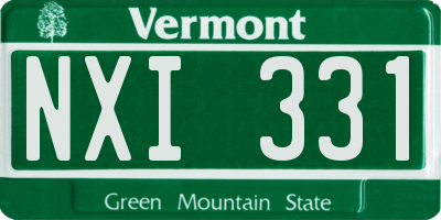 VT license plate NXI331