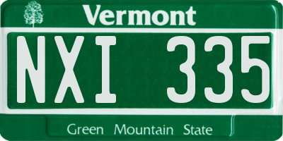 VT license plate NXI335