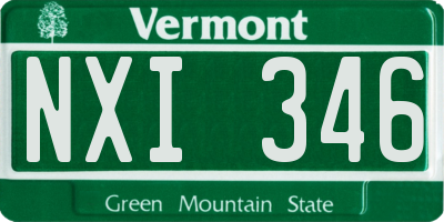 VT license plate NXI346