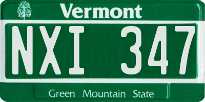 VT license plate NXI347