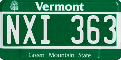 VT license plate NXI363