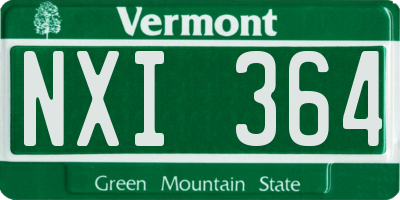 VT license plate NXI364
