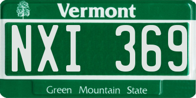 VT license plate NXI369