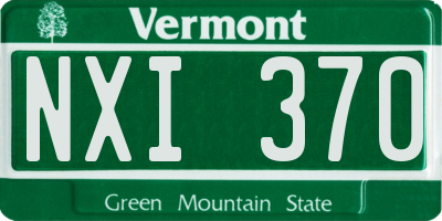 VT license plate NXI370