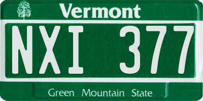 VT license plate NXI377