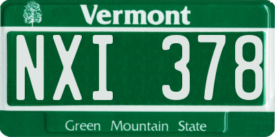 VT license plate NXI378