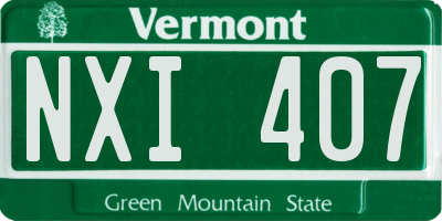 VT license plate NXI407