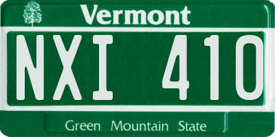 VT license plate NXI410