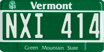 VT license plate NXI414