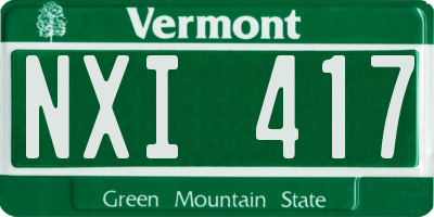 VT license plate NXI417
