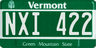 VT license plate NXI422