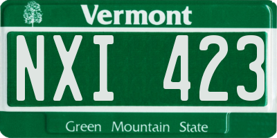 VT license plate NXI423