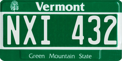 VT license plate NXI432