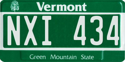 VT license plate NXI434