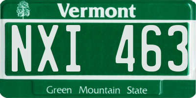 VT license plate NXI463