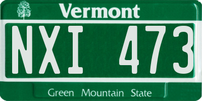 VT license plate NXI473