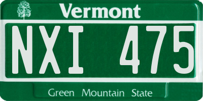 VT license plate NXI475
