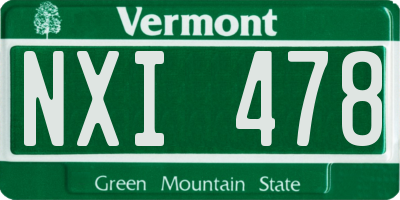 VT license plate NXI478