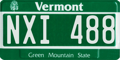VT license plate NXI488