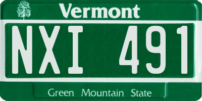 VT license plate NXI491