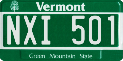 VT license plate NXI501