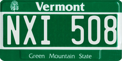 VT license plate NXI508
