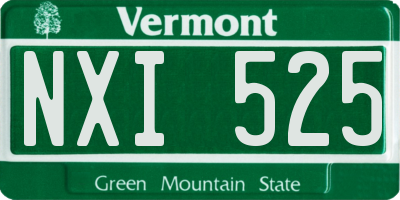 VT license plate NXI525