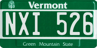 VT license plate NXI526