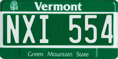 VT license plate NXI554
