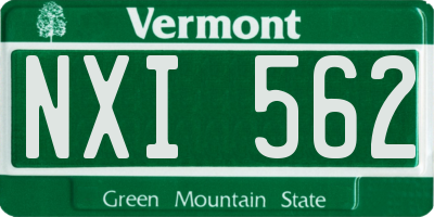 VT license plate NXI562