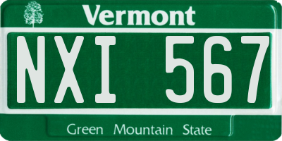 VT license plate NXI567
