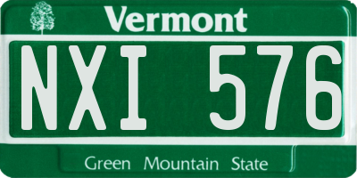 VT license plate NXI576