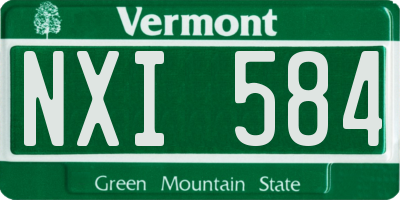 VT license plate NXI584