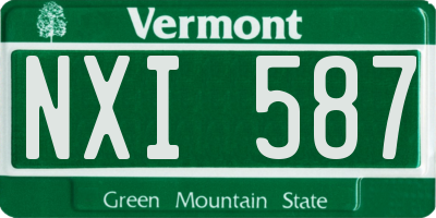 VT license plate NXI587